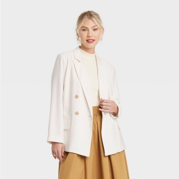 Women's Essential Blazer - A New Day
Cream M - Picture 1 of 8